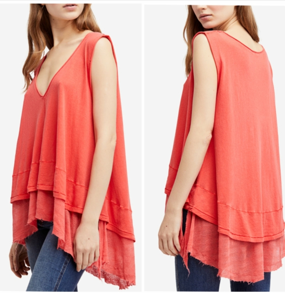 Free People Coral Tank Top